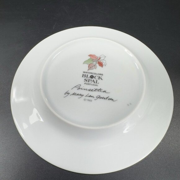 1982 Block China Bernarda Poinsettia Mary Lou Goertzen Porcelain Dish Plate Set4 - Picture 6 of 10